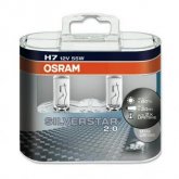 Комплект автоламп OSRAM H7 12V 55W SILVERSTAR 2.0 (PX26d)   64210SV2